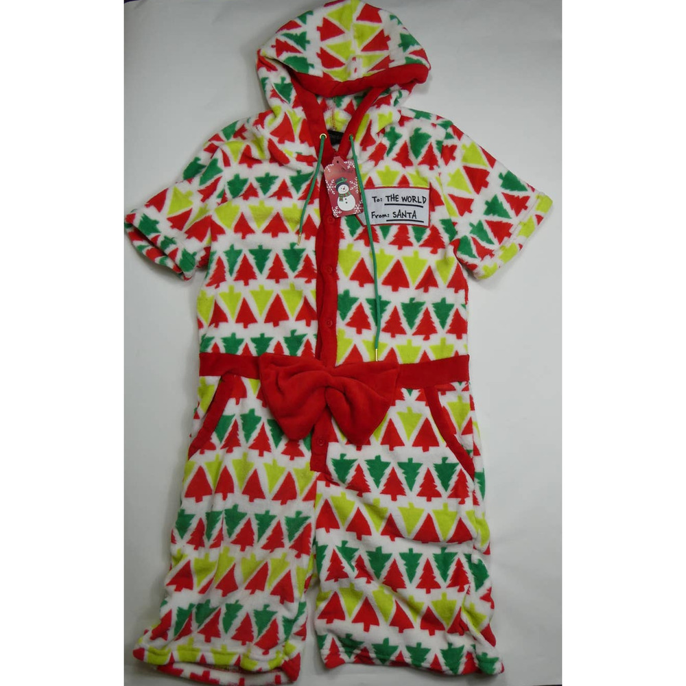 Blizzard Bay Christmas Tree men's Ugly Christmas Romper, SMALL, NEW, white
